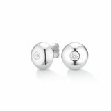 Rosefield stainless steel solitaire stud earrings with crystal stone (British brand)