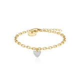 Argos Rosefield 14ct Gold Plated Pave Heart Pendant Bracelet- Buy online at McGrocer