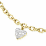 Rosefield gold plated heart pendant bracelet 20cm (British brand)