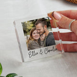 Personalised photo upload glass ornament in multicolour, imported from the UK