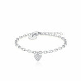 Rosefield stainless steel chunky heart pendant bracelet, UK version