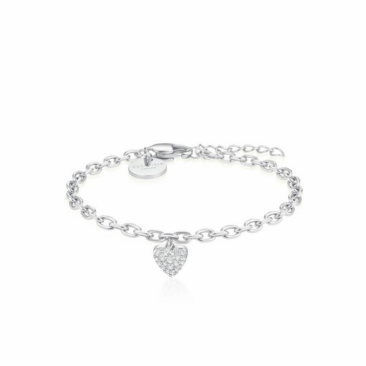 Rosefield stainless steel chunky heart pendant bracelet, UK version
