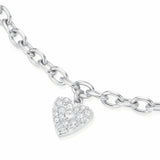 Rosefield stainless steel chunky heart pendant bracelet, UK version