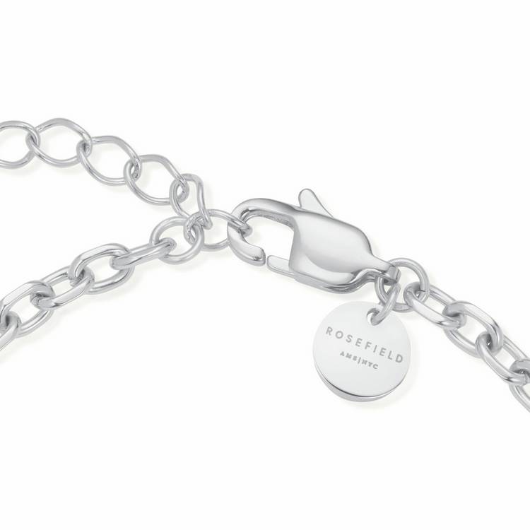 Rosefield stainless steel chunky heart pendant bracelet, UK version