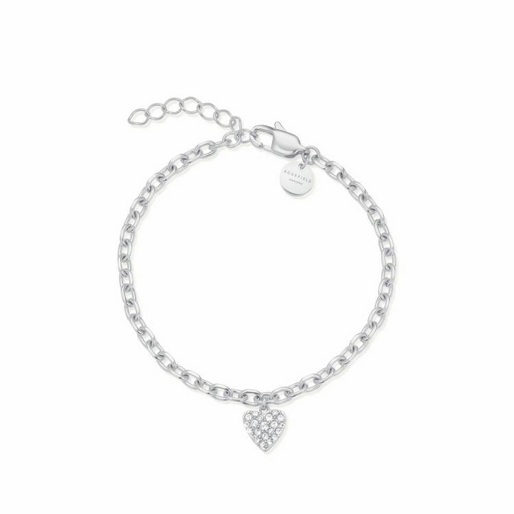 Rosefield stainless steel chunky heart pendant bracelet, UK version