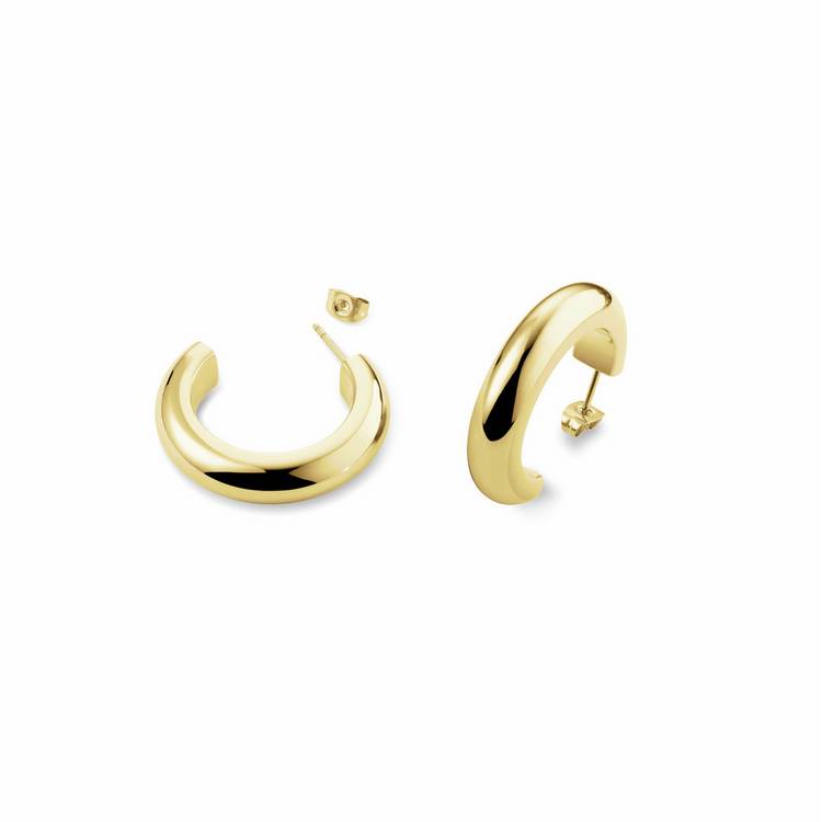 Rosefield gold-tone hoop earrings 6mm width, UK version
