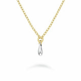Rosefield 14ct gold plated duotone drop pendant necklace (British brand)