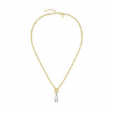 Rosefield 14ct gold plated duotone drop pendant necklace (British brand)