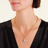 Rosefield 14ct gold plated duotone drop pendant necklace (British brand)