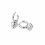 Rosefield silver plated heart pendant earrings 25mm drop, imported from the UK