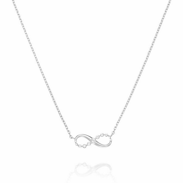 Rosefield infinity crystal pendant necklace with 18in chain - British product