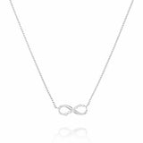 Argos Rosefield Rhodium Plated Stainless Steel Infinity Necklace with Crystal Pendant, 18in- Buy online at McGrocer