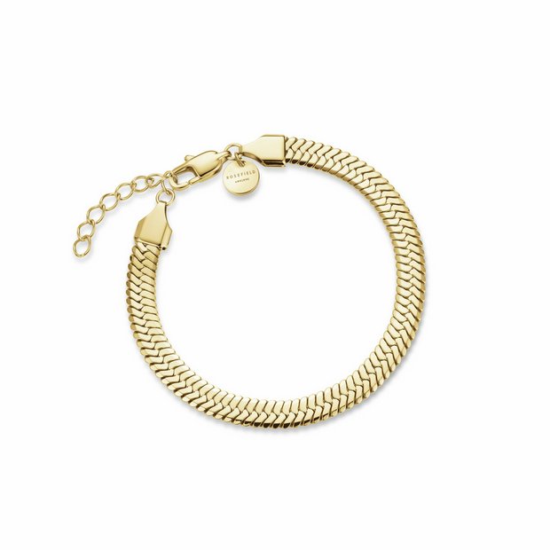 Rosefield 14ct gold plated snake bracelet 20cm - British product