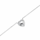 Rosefield silver-plated puffy heart pendant necklace, UK version