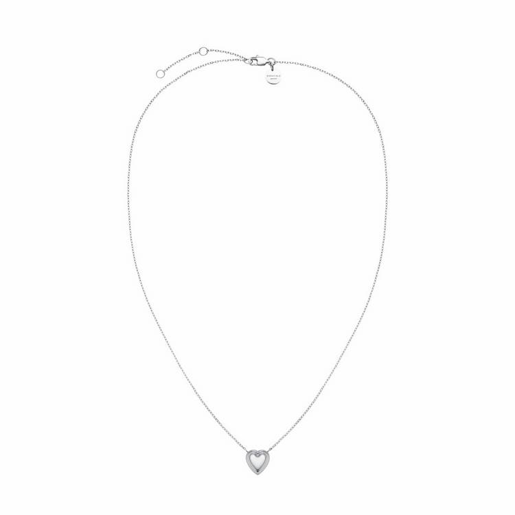Rosefield silver-plated puffy heart pendant necklace, UK version