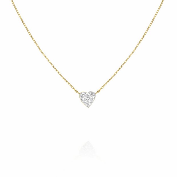 Rosefield gold plated heart necklace 46cm, UK version