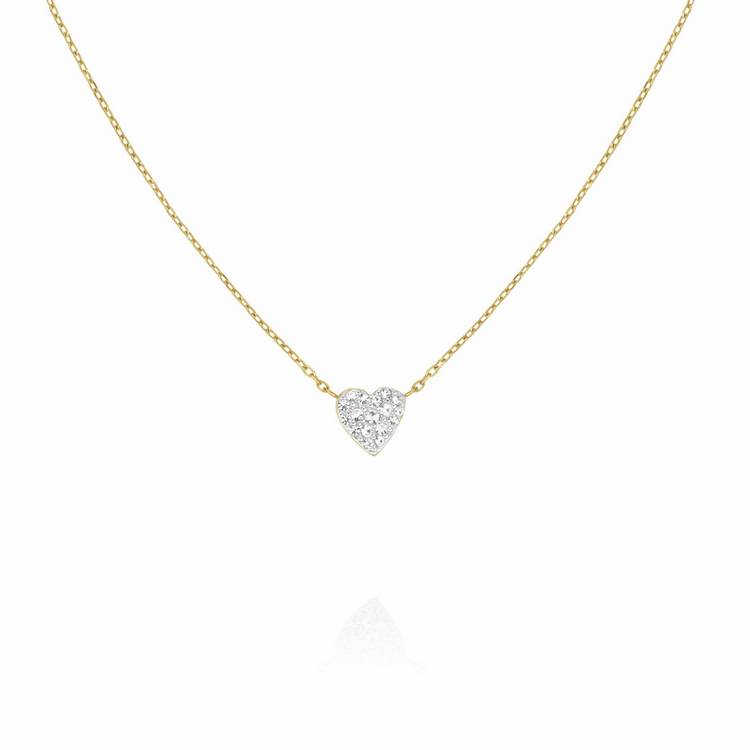 Rosefield gold plated heart necklace 46cm, UK version