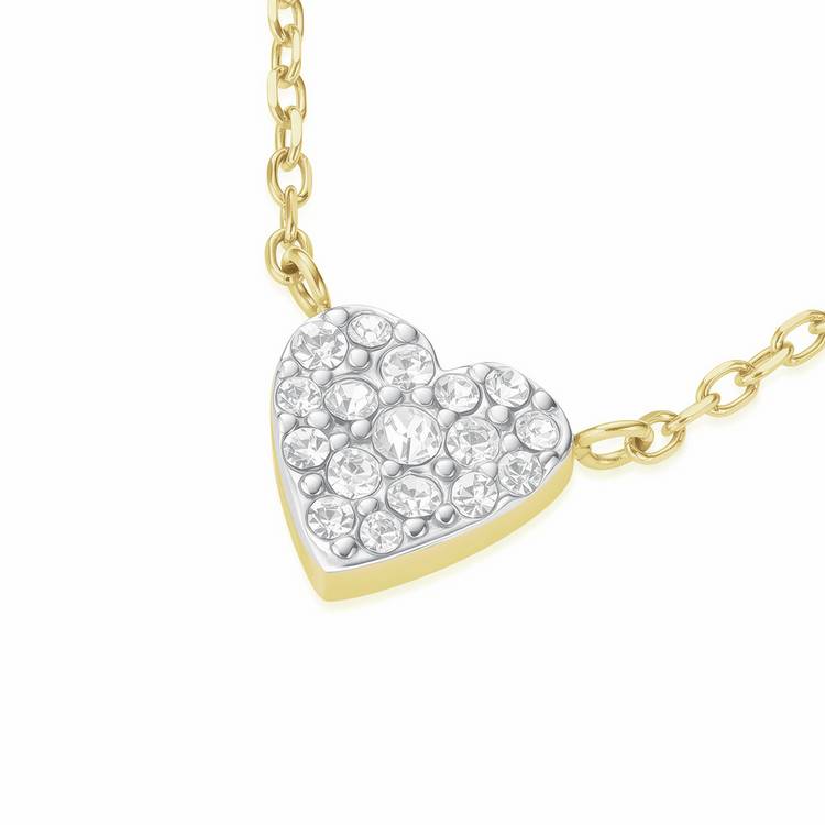 Rosefield gold plated heart necklace 46cm, UK version