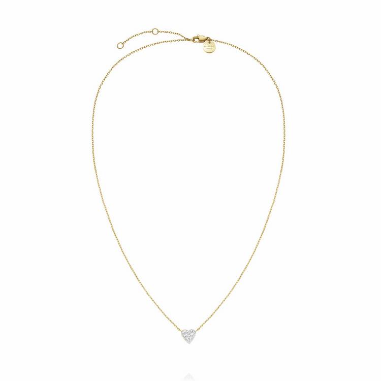 Rosefield gold plated heart necklace 46cm, UK version