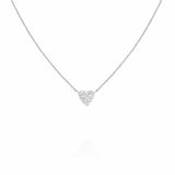 Rosefield rhodium plated crystal heart necklace, imported from the UK