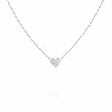 Rosefield rhodium plated crystal heart necklace, imported from the UK