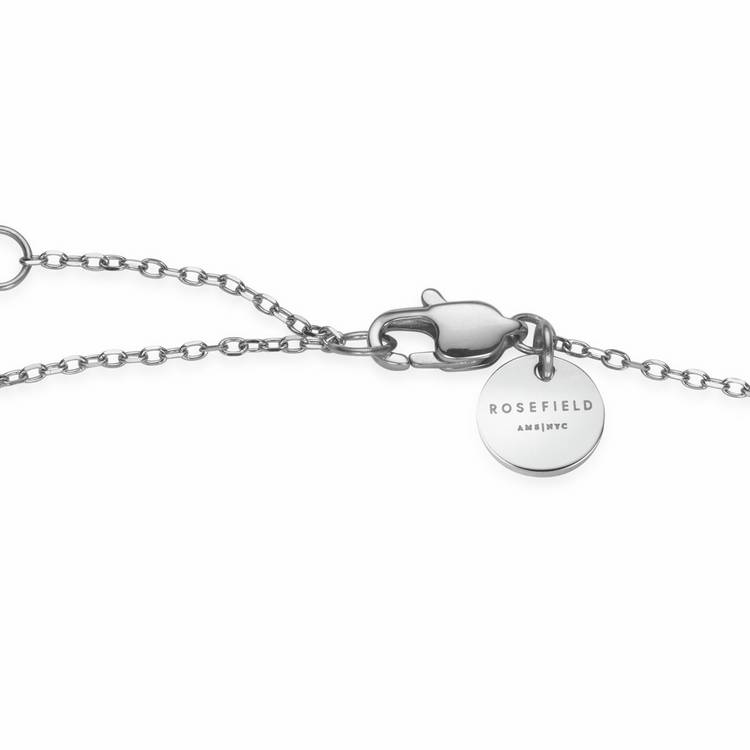 Rosefield rhodium plated crystal heart necklace, imported from the UK