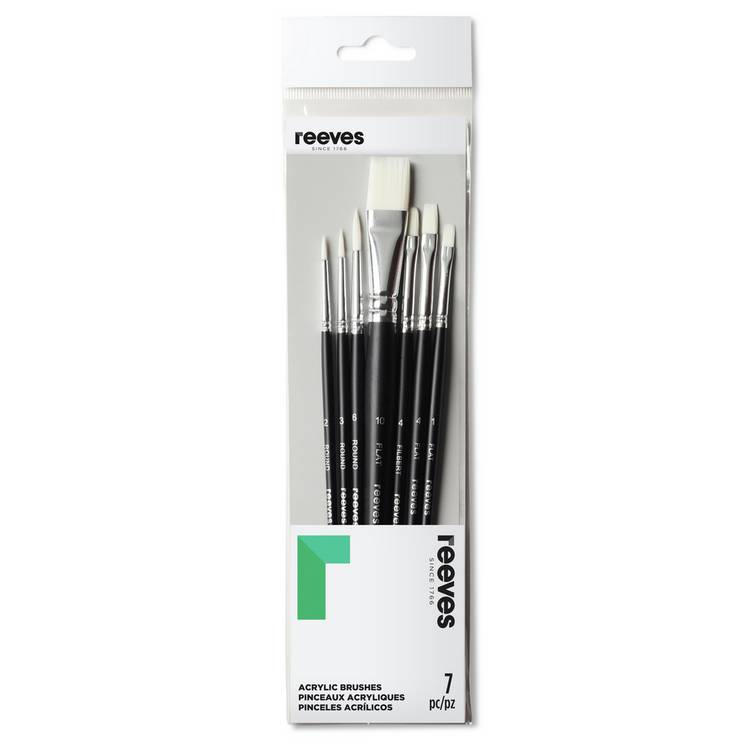 Reeves acrylic brush set pack of 7, imported from the UK