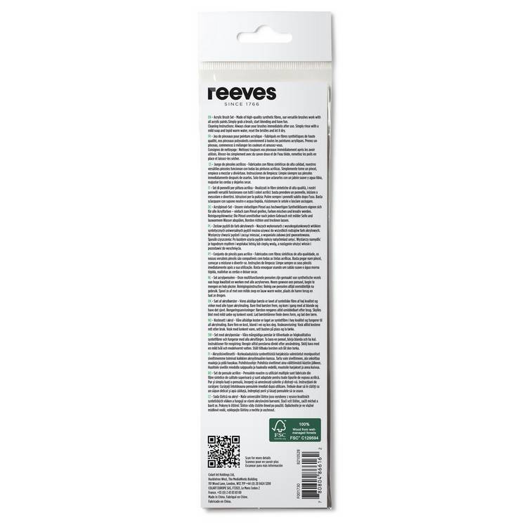Reeves acrylic brush set pack of 7, imported from the UK