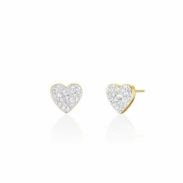 Rosefield gold-plated heart studs 7mm - British product