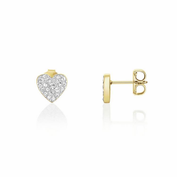 Rosefield gold-plated heart studs 7mm - British product