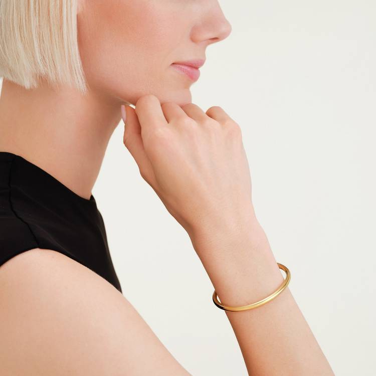 Rosefield gold stainless steel bangle 4mm - British product