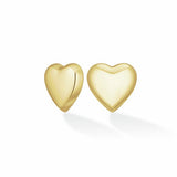 Rosefield gold plated puffy heart stud earrings 25mm, UK version