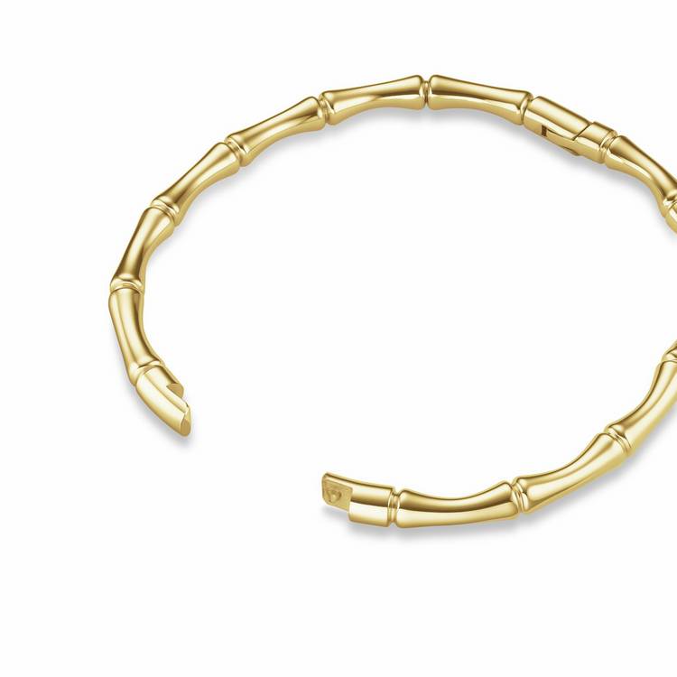 Rosefield gold plated bamboo design bangle 6cm, imported from the UK