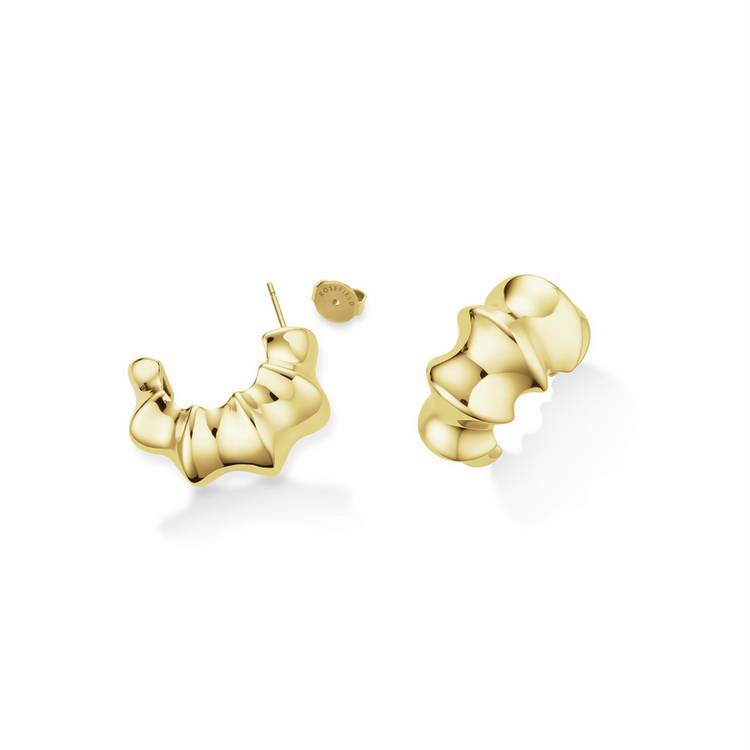 Rosefield gold plated bamboo earrings 25mm drop (British brand)