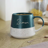 Blue personalised ceramic mug 370ml, imported from the UK