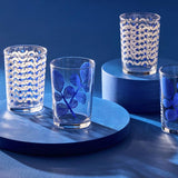Argos Habitat Blue Leaf & Wiggle Set of 6 Hi-ball Glasses 510ml- Buy online at McGrocer