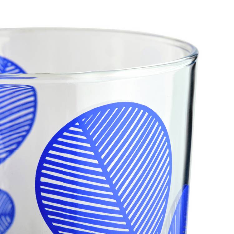 Habitat hi-ball glasses blue leaf design set of 6, imported from the UK
