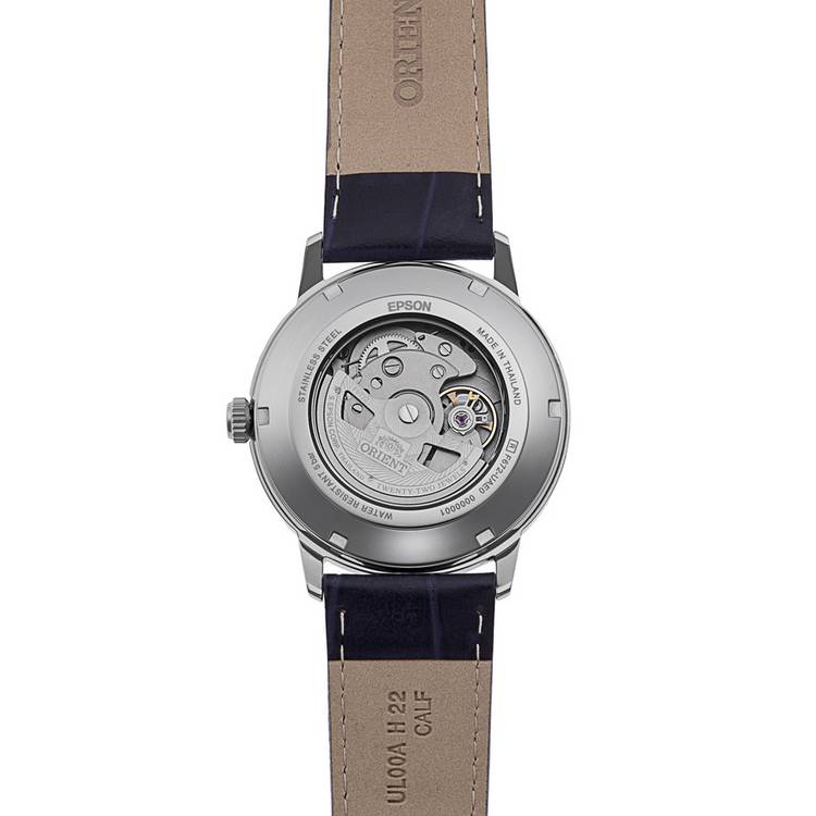 Orient automatic blue dial watch with leather strap - British product