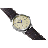 Orient automatic watch with brown leather strap, imported from the UK