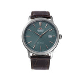 Orient AC0F automatic watch emerald dial brown leather strap, UK version