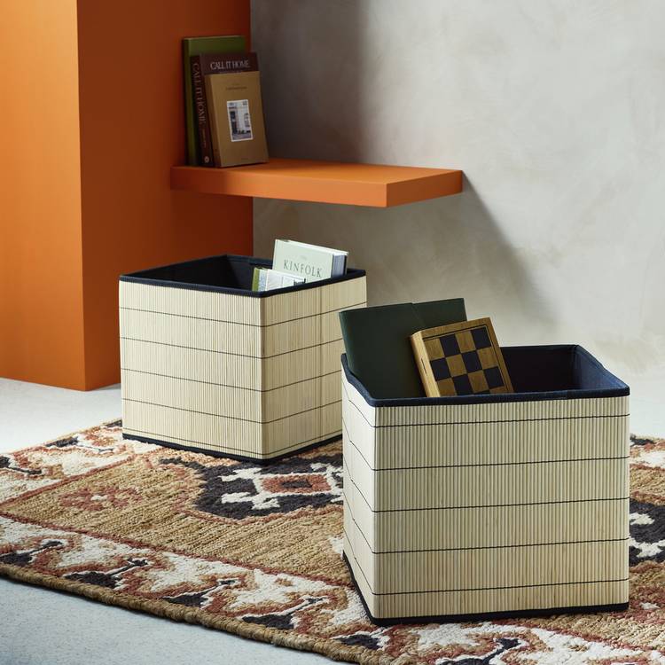 Habitat set of 2 bamboo storage boxes - British product