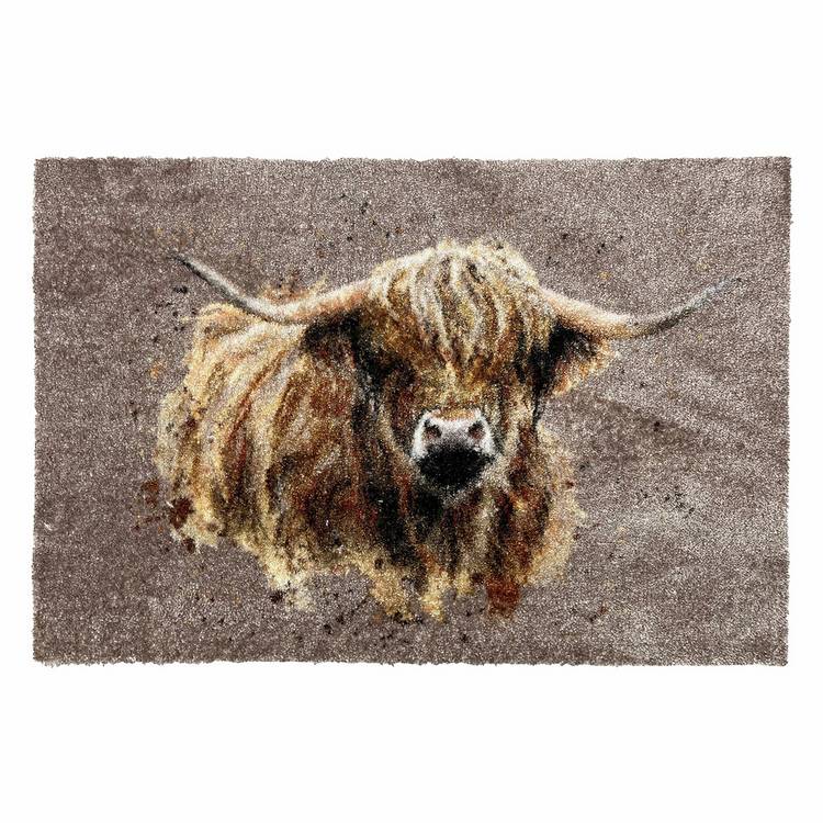 Bree Merryn brown Highland Cow doormat 50x75cm, UK version