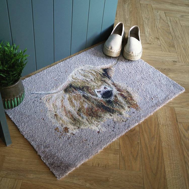 Bree Merryn brown Highland Cow doormat 50x75cm, UK version