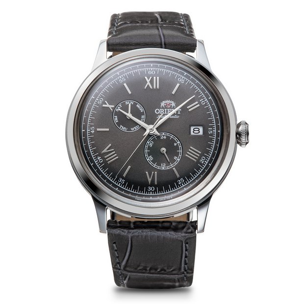 Orient Bambino Classic grey leather strap watch, imported from the UK