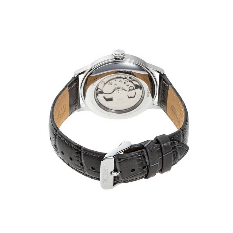 Orient Bambino Classic grey leather strap watch, imported from the UK