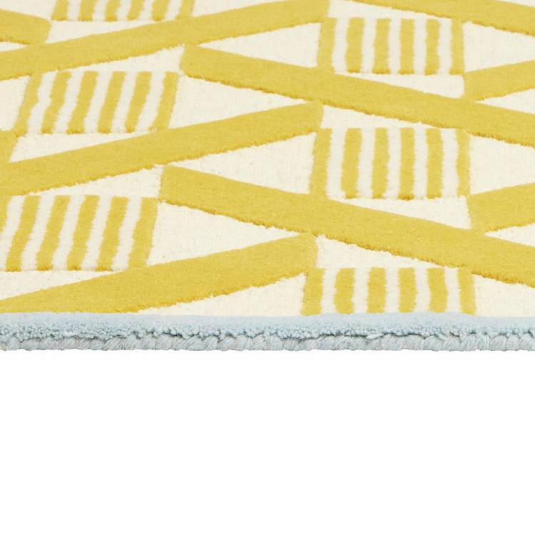 Habitat Blue Border Wool Cut Pile Rug 120x170cm (British brand)