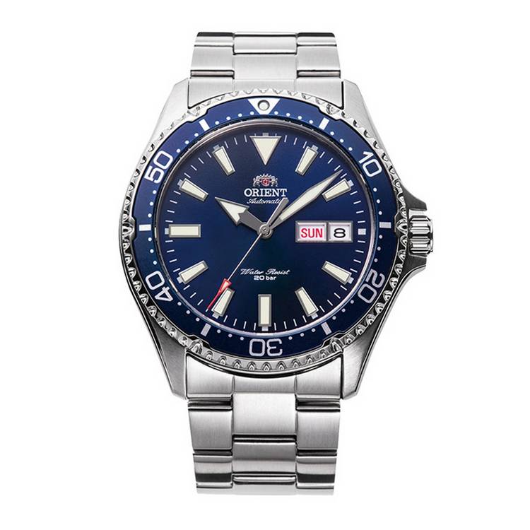 Orient Mako III Kamasu automatic watch blue dial stainless steel, UK version