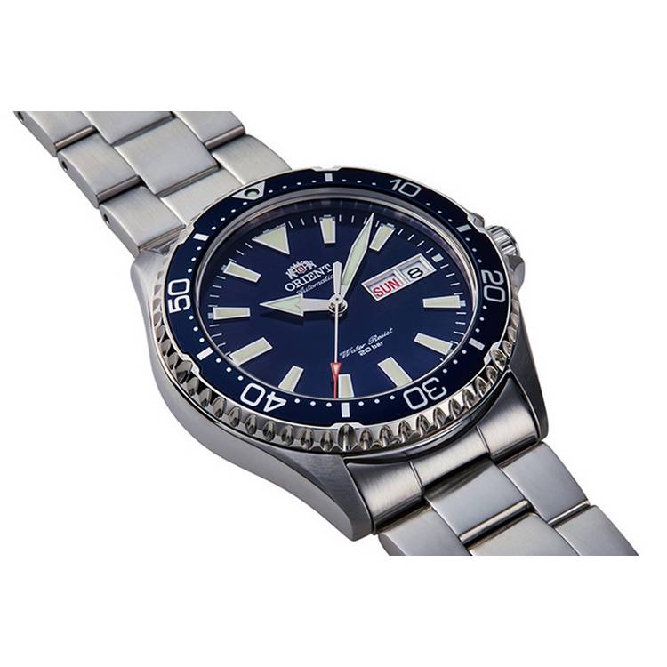 Orient Mako III Kamasu automatic watch blue dial stainless steel, UK version