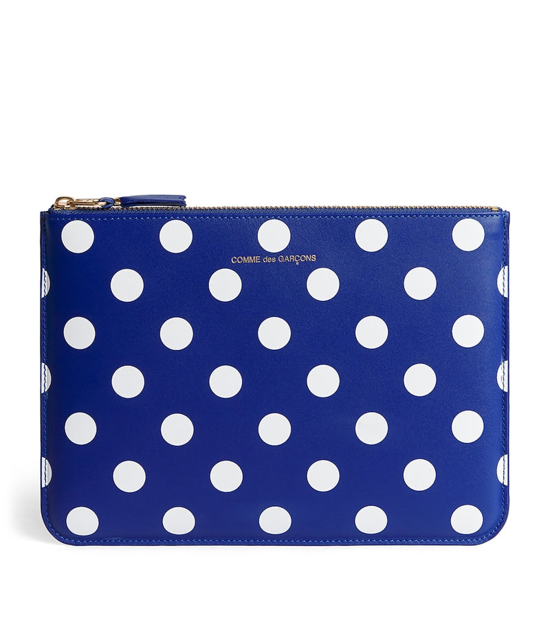 Comme des Garçons Wallet leather polka-dot zipped pouch (British brand)