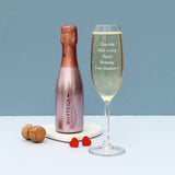 Argos Bottega Personalised Message Flute Prosecco Rose Gold Gift Set 200ml- Buy online at McGrocer